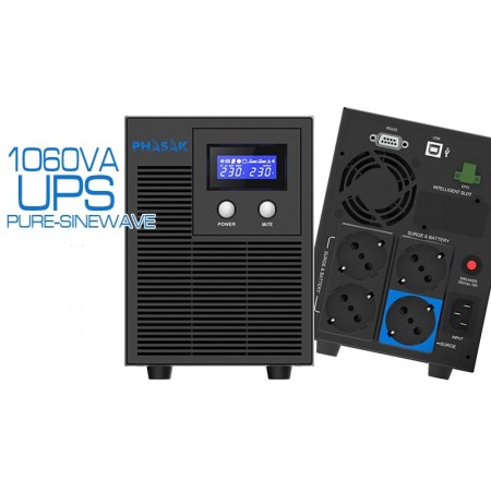 UPS Phasak PROTEKT 1060VA Interactive Pure Sinewave