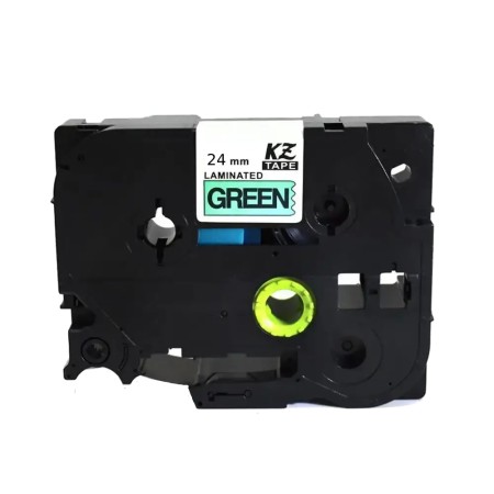 Brother TZe751 Black/Green Cinta Laminada de Etiquetas Compatível