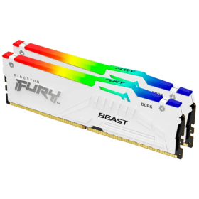 Kingston 64GB(2 x 32 GB) DDR5 5200MT/s FURY Beast White RGB XMP