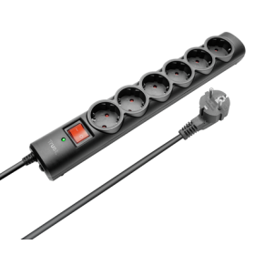 Tomada eléctrica Trust Surge Guard 6 Tomadas Preto