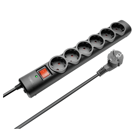 Tomada eléctrica Trust Surge Guard 6 Tomadas Preto