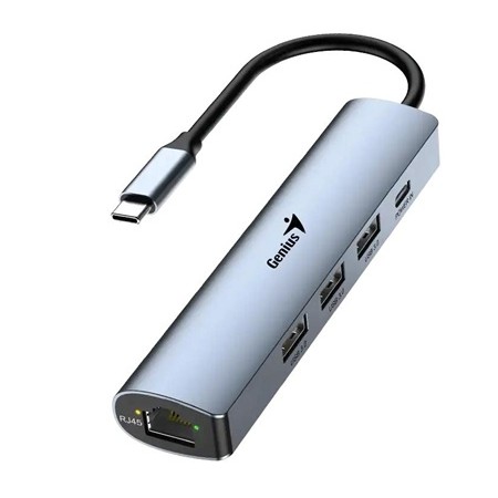HUB Genius UH-545 5-in-1 USB 3.0 com Ethernet RJ45