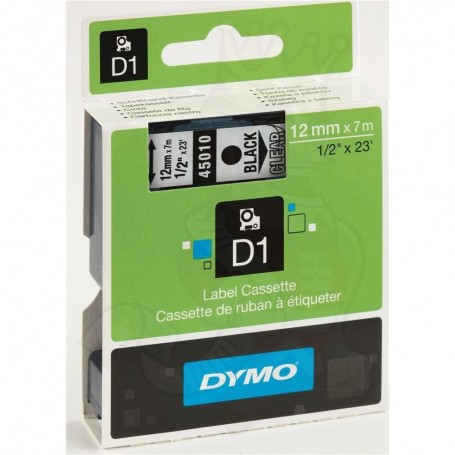 DYMO 45010 Black / Transparent Fita Laminada Compatível