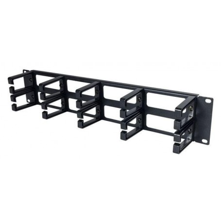Painel Frontal 19" com Guia de Cabos Aneis Plástico 2U