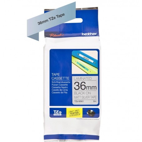 Brother TZeM961 Fita Black/Silver Matizado Original