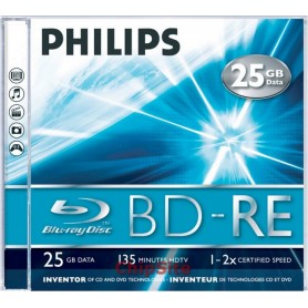 PHILIPS Blu-Ray ReWritable 25GB 2x Jewel Case (5 uni.)