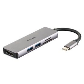 D-Link Hub 5 em 1 USB-C com HDMI e leitor de cartão SD / microSD