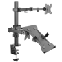 Equip  Suporte duplo braço articulado para monitor 13"-32" e base de suporte para portátil