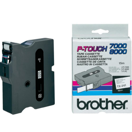 Brother TX241 Fita laminada  Black / White