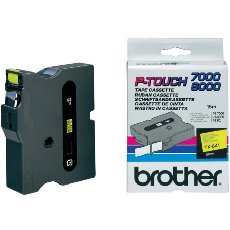 Brother TX641 Fita laminada Black / Yellow Original