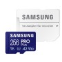 MicroSD Samsung 256GB Pro Plus UHS-I SDHC U3 V30 A2 c/adaptador